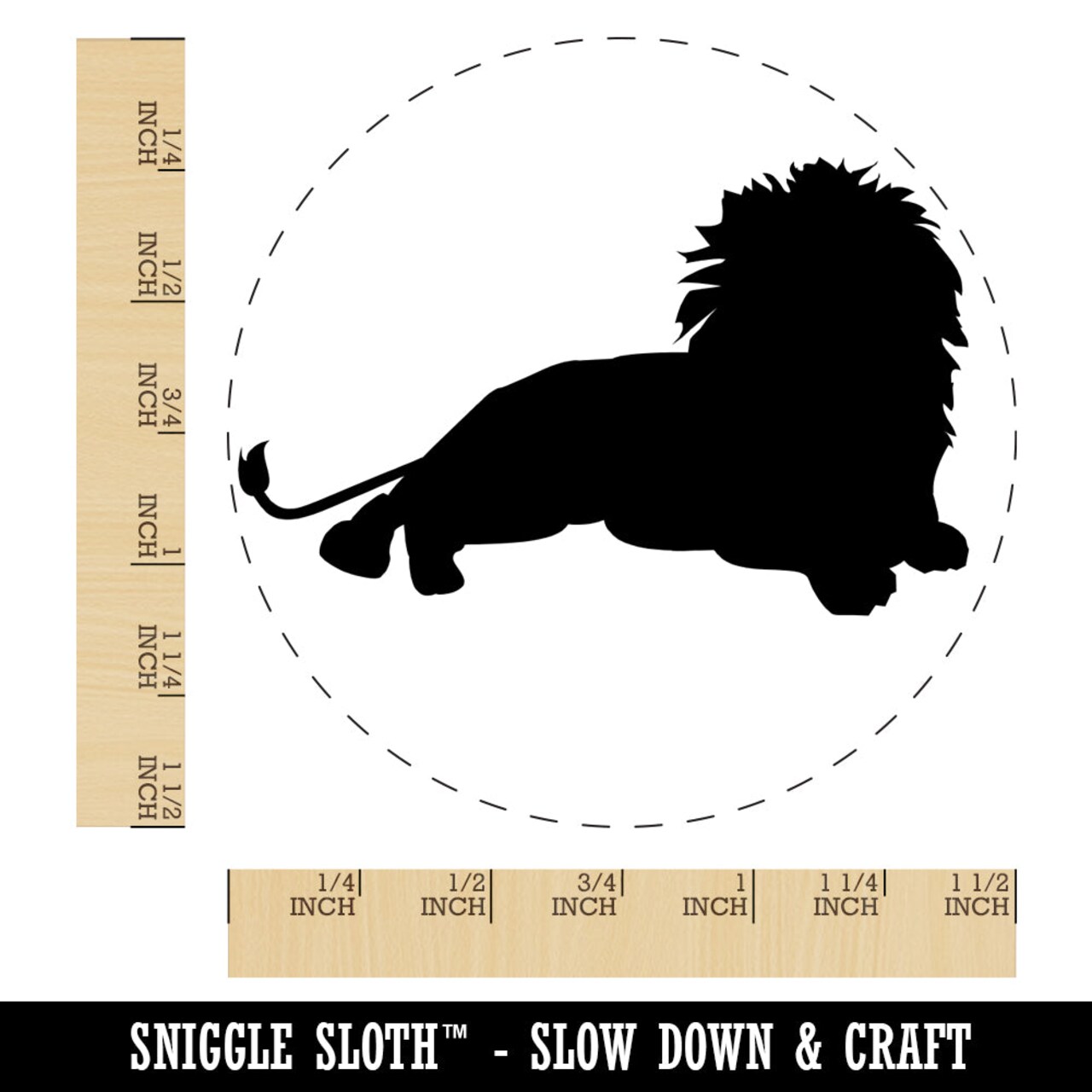 Lion Resting Solid Self-Inking Rubber Stamp for Stamping Crafting Planners